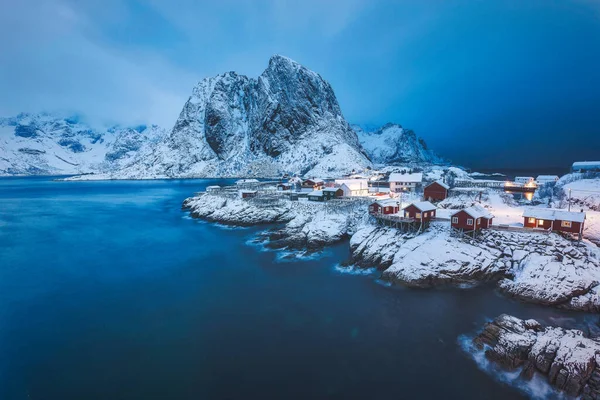 Mooie Winter Noorwegen Landschap Verheven Eilanden Hamnoy Vissersdorp Lofoten Noorwegen — Stockfoto