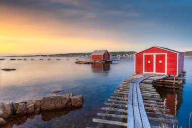 Tilting, Fogo Adası, Newfoundland ve Labrador, Kanada balıkçı köyü. Yüksek kalite fotoğraf