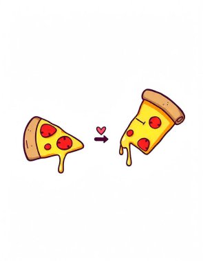 Pizza dilimi, çizgi film tarzı.
