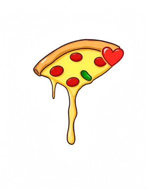 Pizza dilimi, çizgi film tarzı.
