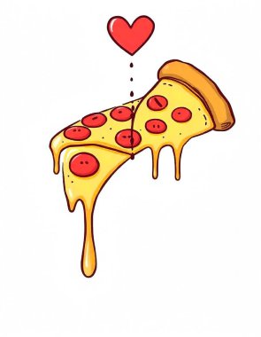 Pizza resmi çizgi film tarzı