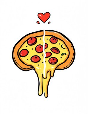 Pizza resmi çizgi film tarzı