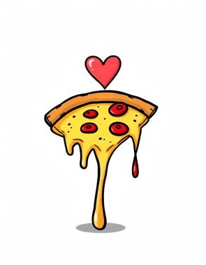 Pizza resmi çizgi film tarzı