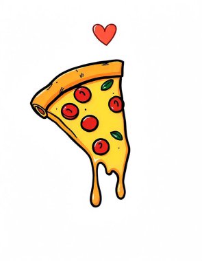 Pizza resmi çizgi film tarzı