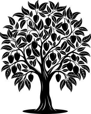 mango tree vector silhouette printable png  clipart