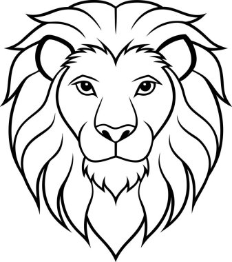 aslan başı vektör illüstrasyonu