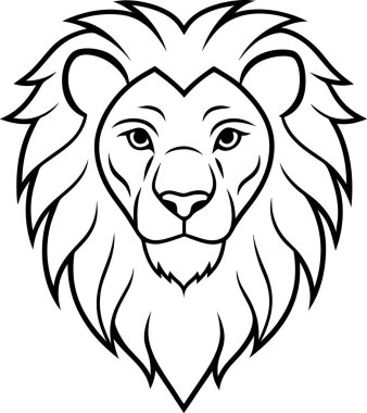 Aslan başı vektör çizgisi sanatı 