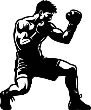 Boks oyuncusu vektör sanatı, grafiksel boksör simgeleri seti, klasik illüstrasyon boks oyuncusu clipart, vektör boksör düz sanat tasarımı