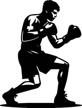 Boks oyuncusu vektör sanatı, grafiksel boksör simgeleri seti, klasik illüstrasyon boks oyuncusu clipart, vektör boksör düz sanat tasarımı