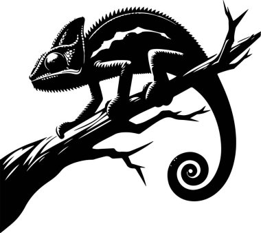 Chameleon silhouette vector printable design clipart