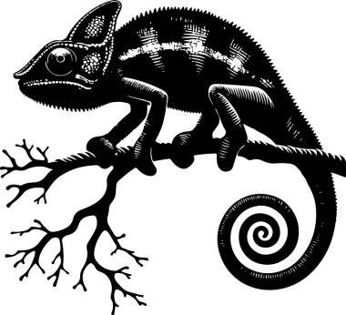 Chameleon silhouette vector printable design clipart