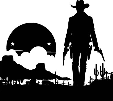 cowboy silhouette vector printable design clipart