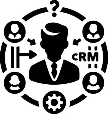 CRM simge vektör sanatı, grafik CRM simgesi seti