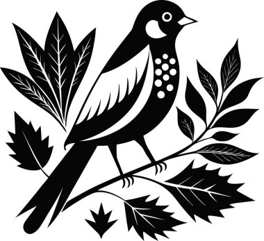 Bird silhouette vector style printable design clipart