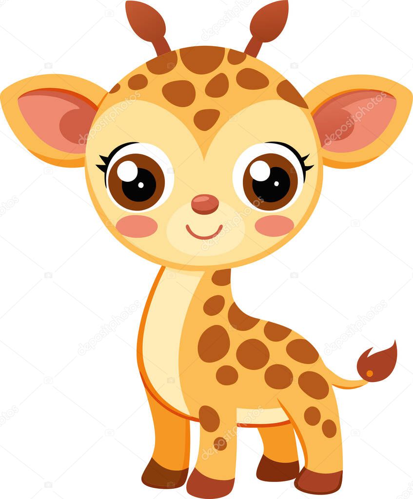 Cute cartoon giraffe vector illustration printable design