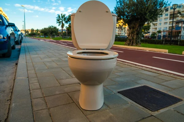 View Toilet Middle Malaga Street Spain — Stock Photo, Image