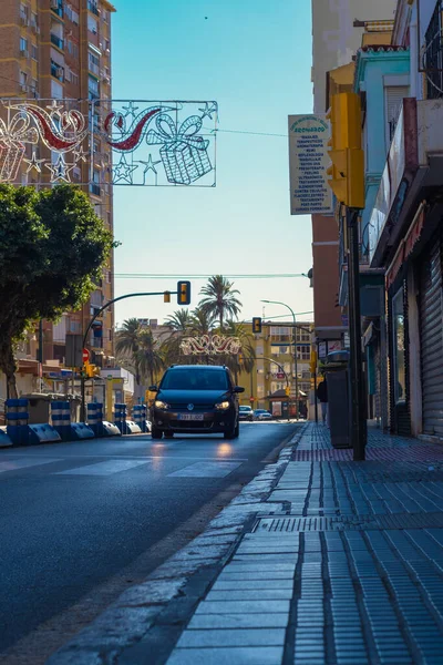 Vacker Utsikt Över Träd Genom Gatorna Malaga — Stockfoto