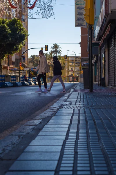 Belle Vue Sur Les Arbres Travers Les Rues Malaga — Photo