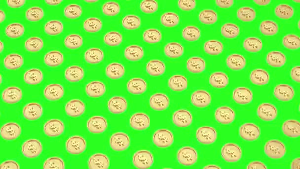 Rendered Animation Dollar Coins Abstract Video Green Screen Video — Stock video