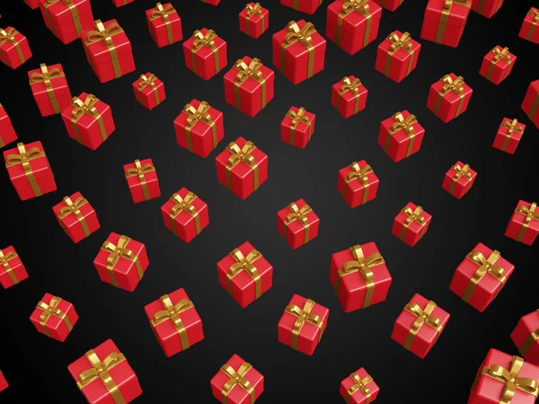 Illustration Gift Boxes Dark Background — Stock Photo, Image