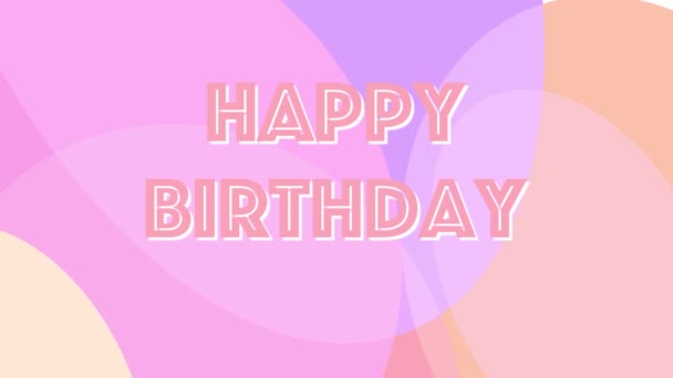 Анимированное Поздравление Днем Рождения Движущемся Цветном Фоне — стоковое видео