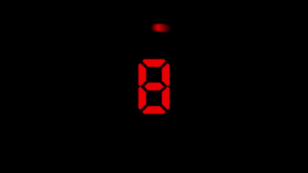 Geanimeerde Digitale Nummers Cirkel Countdown Zwarte Achtergrond — Stockvideo