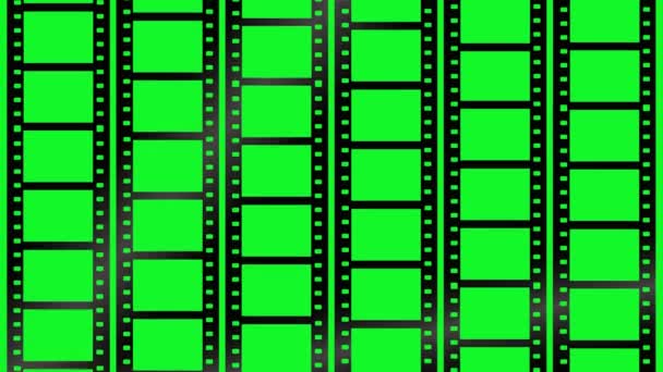 Animációs Filmcsíkok Zöldvásznon — Stock videók