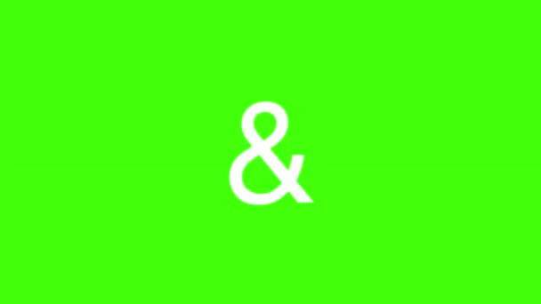 Анімовані Літери Цифри Символи Зеленому Екрані Відео — стокове відео