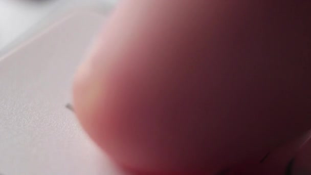 Beyaz Klavye Makro Çekiminde Harf Tuşuna Basılıyor — Stok video