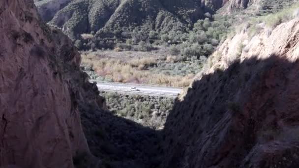Крута Місцевість Яторі Півдні Іспанії Стіни Зруйновані Плином Часу Дорога — стокове відео