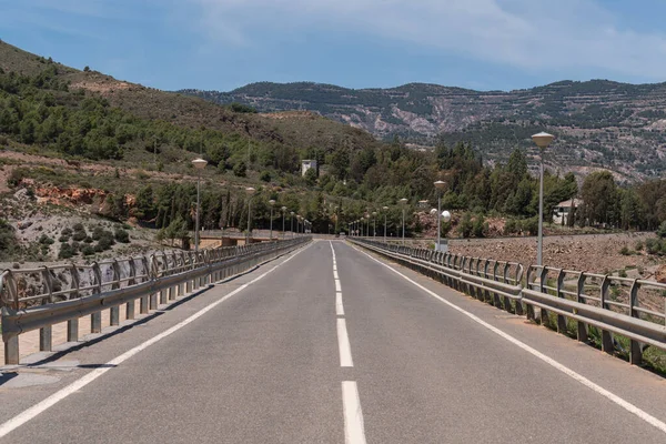 Route Dans Les Montagnes Sud Espagne Route Des Balustrades Métalliques — Photo