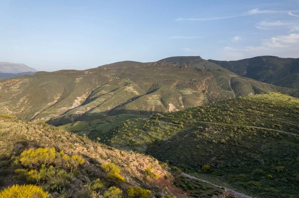 Ορεινό Τοπίο Στα Νότια Της Γρανάδας Ισπανία Υπάρχουν Θάμνοι Και — Φωτογραφία Αρχείου
