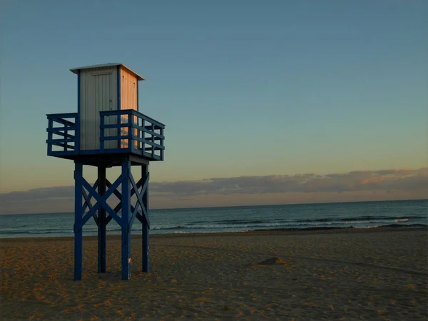 Watchtower Sunset Central Beach Isla Cristina Huelva Costa Luz Spain — Stock Photo, Image