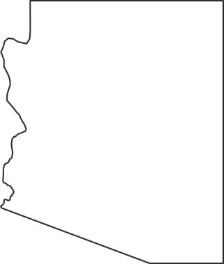 Arizona 'nın dış harita sınırı. Amerika' nın boş ana hattı.