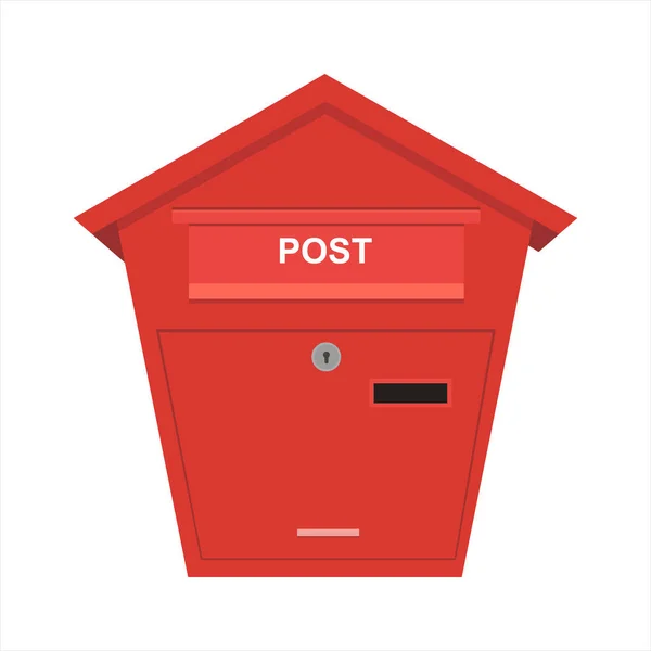 Boîte Aux Lettres Classique Rouge Isolée Sur Fond Blanc Icône — Image vectorielle
