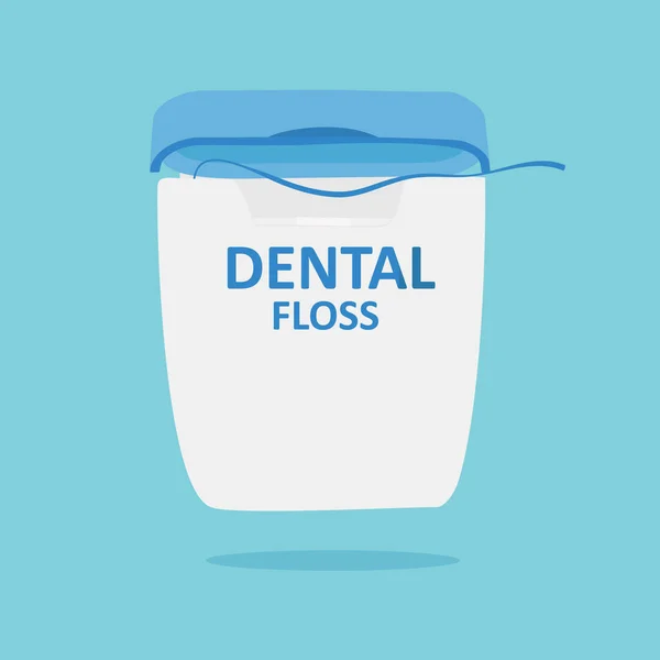 Зубная Нить Значок Синий Фон Медицинское Стоматологическое Обслуживание Нить Зубной — стоковый вектор