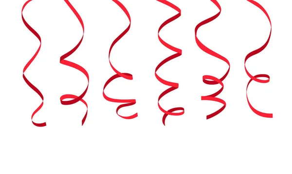 Червона Прокатна Стрічка Ізольована Білому Тлі Векторні Ілюстрації — стоковий вектор