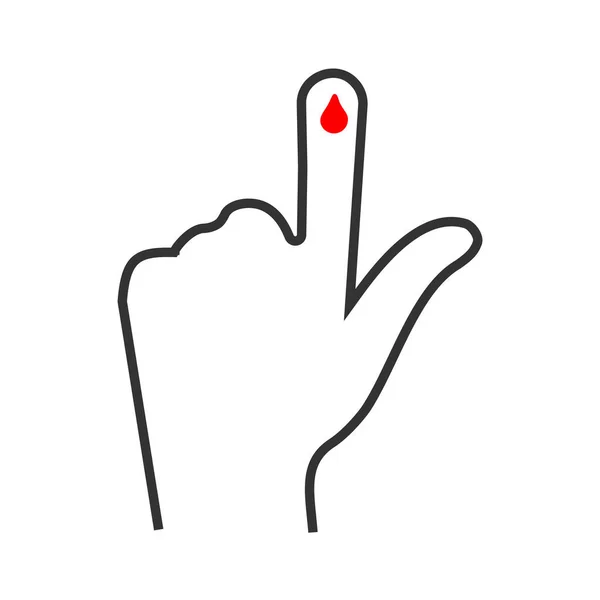 Vinger Bloed Pictogram Diabetes Symbool Logo Template Vector — Stockvector