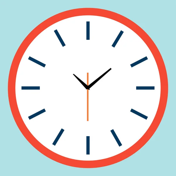 Icône Horloge Dans Style Plat Minuterie Sur Fond Couleur Élément — Image vectorielle