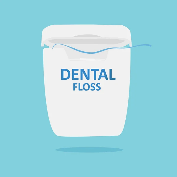 Ikona Nici Dentystycznej Niebieskie Tło Opieka Medyczna Stomatologiczna Gwint Nici — Wektor stockowy