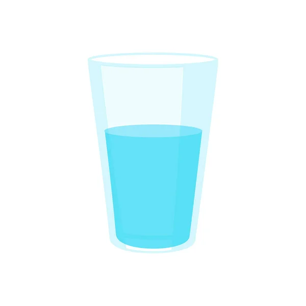 Bicchiere Acqua Isolato Fondo Bianco Vettore — Vettoriale Stock