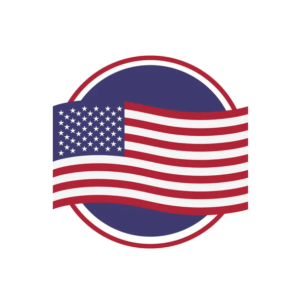 Made Usa Vereinigte Staaten Von Amerika Amerikanische Flagge Für Abzeichen — Stockvektor