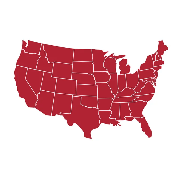 Ilustração Vetorial Mapa Eua Estados Territórios Dos Estados Unidos América —  Vetores de Stock