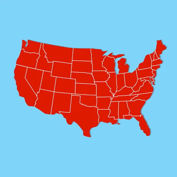 Ilustração Vetorial Mapa Eua Estados Territórios Dos Estados Unidos América —  Vetores de Stock