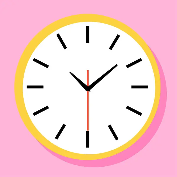Ikon Jam Dalam Gaya Datar Timer Pada Latar Belakang Warna - Stok Vektor