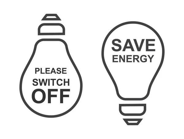 Prosím Vypněte Elektřinu Ušetřete Energetický Prapor Ekologický Koncept Plakát — Stock fotografie