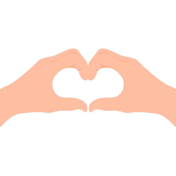 Coeur Des Mains Isolées Sur Fond Blanc Illustration Vectorielle — Image vectorielle