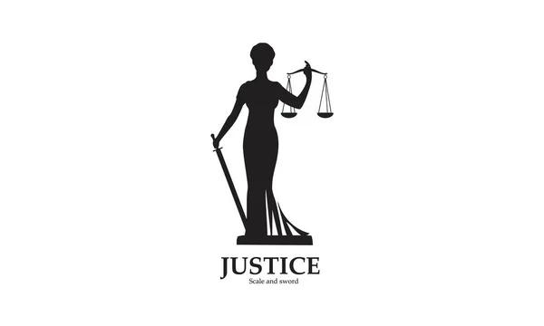 Woman Lady Law Concept Lawyer Justice Design Template Goddess Justice — Stock Vector