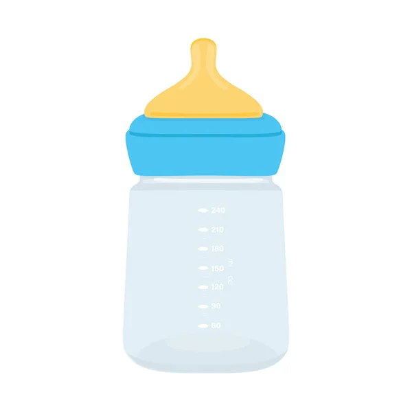 Leere Babymilchflasche Isoliert Auf Weißem Hintergrund Vektorillustration — Stockvektor