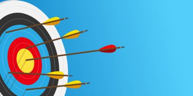 Oklar hedefi tam ortasından vurdu. Vektör illüstrasyonu